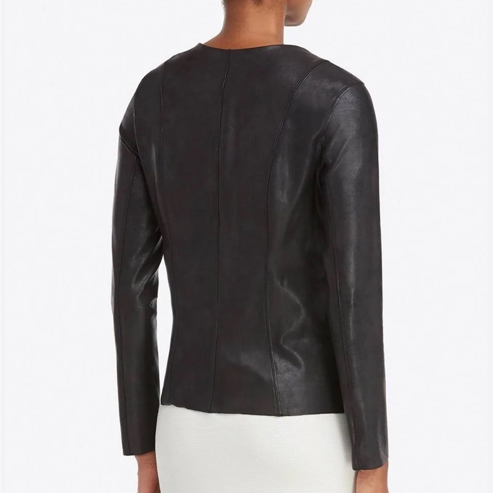 Spanx collarless  faux leather moto jacket - Picture 2 of 9